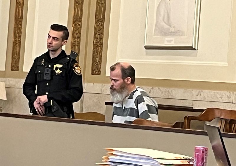Robert Shepard sits in the jury box, waiting for his sentencing to begin in Hamilton County Common Pleas Court on May 12.