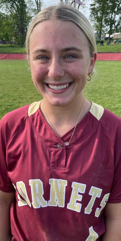 Licking Heights junior Natalie Mahoney shut out host Johnstown 1-0 on Tuesday, May 12, 2026. She allowed five hits, struck out six and walked one.