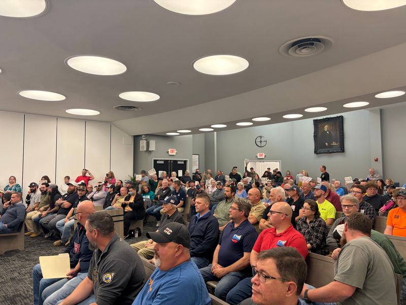More than 100 people attended a public hearing in Canton City Council chambers to voice their opinions about a data center under construction in Perry Township.