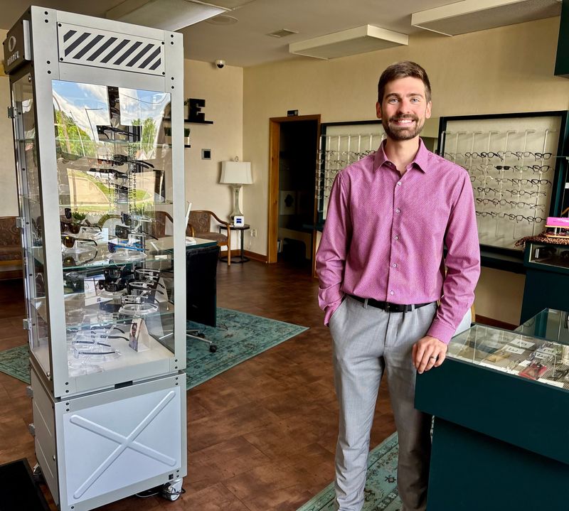 Griffin Mason is happy to return home as a new optometrist at Erwin Family Eyecare, where he was once a patient. He wants to bring innovative care like vision therapy to the rural area, which he knows can be underserved.