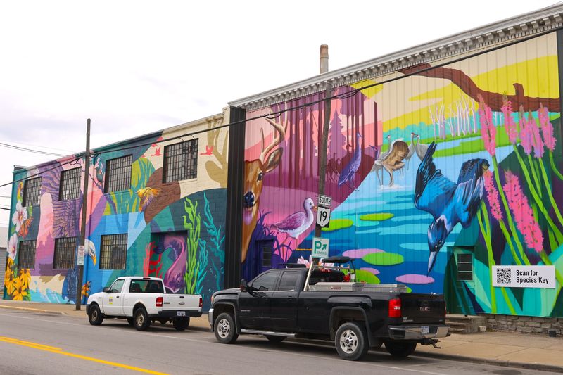 Spanning almost an entire city block, the new interactive mural on the corner of Ohio 19 and Ohio 163, in downtown Oak Harbor.