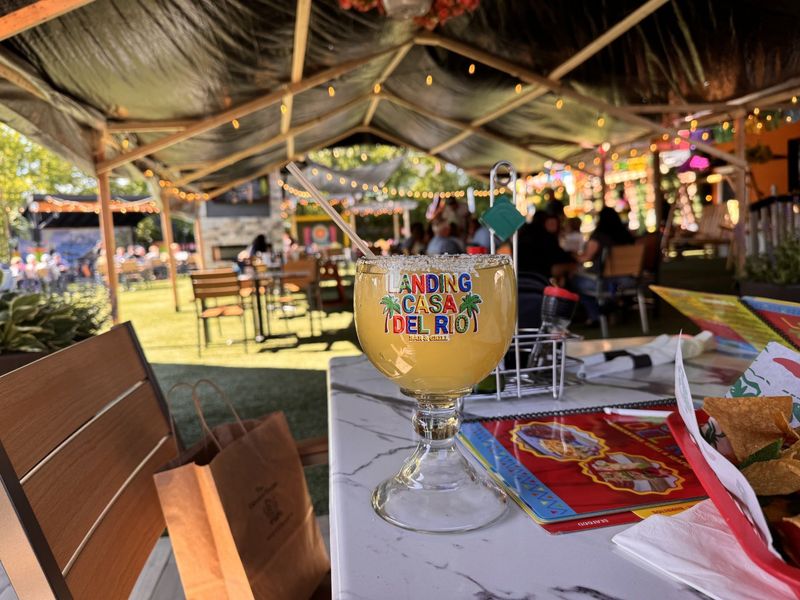 A margarita on the outdoor patio at Landing Casa Del Rio, in New Richmond.