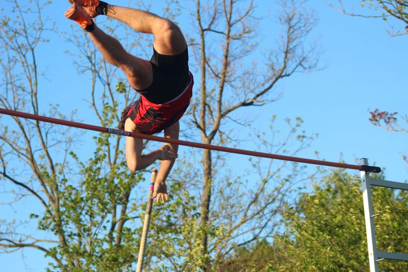 Orrville's Caden Race in the pole vault event at the Principals Athletic Conference track meet. The PAC meet took place at Canton South High School in Canton on Thursday evening.