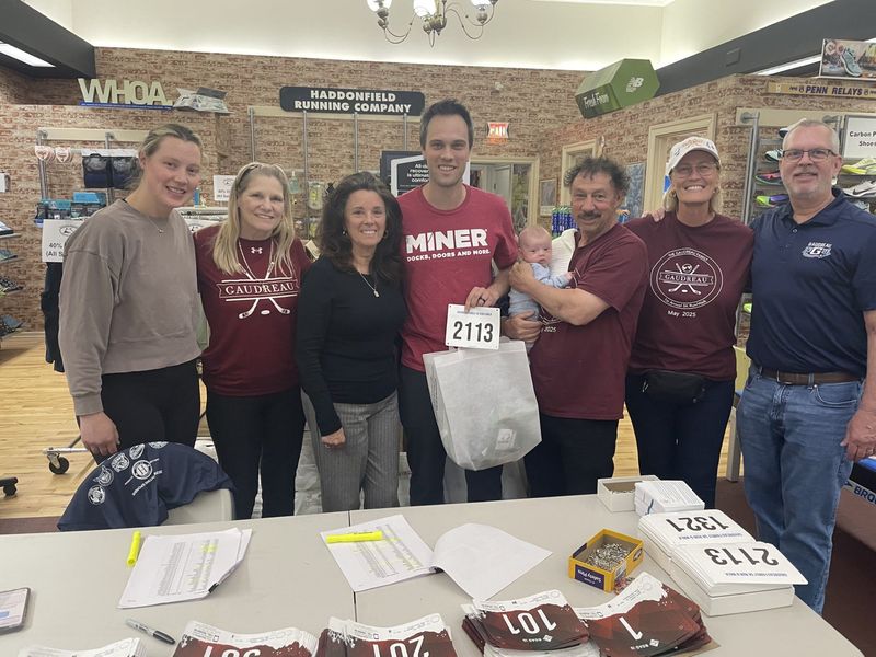 Jane Gaudreau (left center) and Guy Gaudreau (right center) shown with friends who helped them start the Gaudreau Family Foundation, which exists to honor the memories of John and Matthew Gaudreau through charitable efforts.