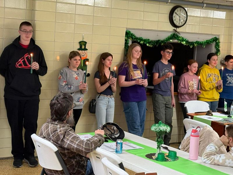 A candlelit ceremony was held recently as this year's officers were installed for the Kilbourne Klovers 4-H Club.