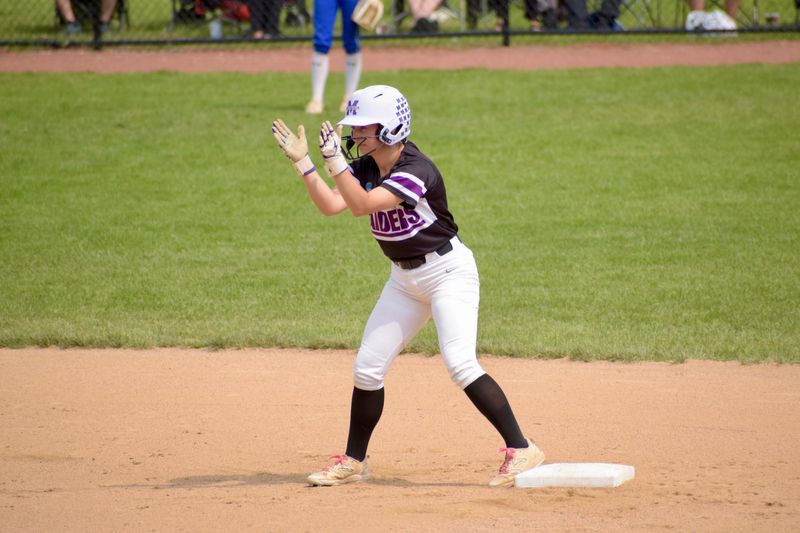 Mount Union's Alli Hodgkinson drove in a run for the Purple Raiders in their 6-1 NCAA Division III Tournament win over Christopher Newport on May 16.