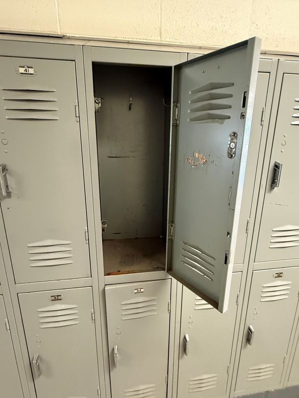 Lockers like this one shown on May 13, 2026, are mostly a thing of the past. Since most students don't use lockers, the new Lancaster High School will have only a few lockers bays for use.