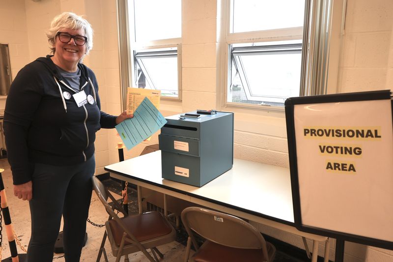 Provisional ballot box voting areas are typically set apart from the regular voting booths at each precinct, as it was on May 5, 2026, primary in the Fremont 1-C Precinct.
