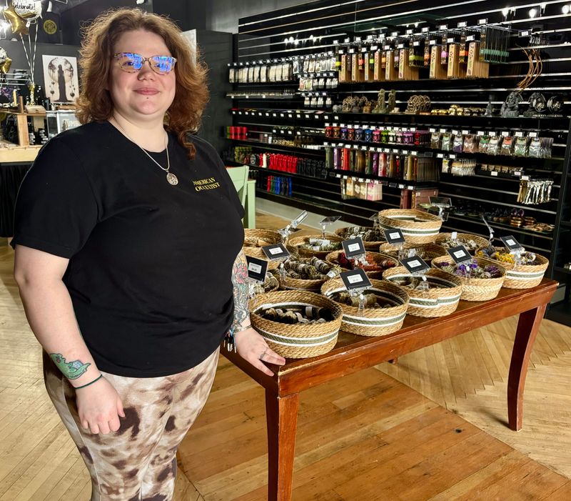 Kaitlyn Soles first became interested in nature by picking dandelions with her grandfather and frying them to make sandwiches. From there she got into the occult and started selling items online that she was having a hard time finding herself. As inventory out grew her home, she opined American Occultist on Main Street.