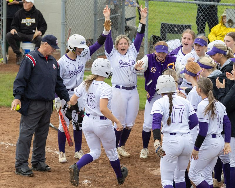Jackson’s Remi Grooms comes home after hitting a home run in the 3rd inning during their game against Medina in the Division I district final on Friday, May 22, 2026. Bob Rossiter / Special To The Canton Repository