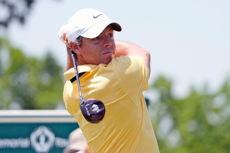 Rory McIlroy takes the course during the final round of the 2023 Memorial Tournament.