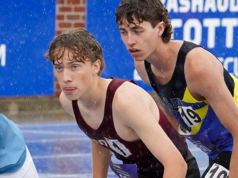 Cooper's Paul Van Laningham, left, was named the Kentucky Gatorade track and field runner of the year for the 2025-26 season.