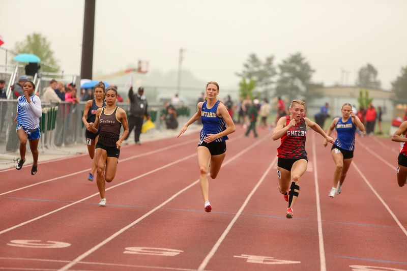 Ontario's Audrey Mahon and Shelby's Princess Timko competed in the Division III district track and field championships on Saturday, May 23, 2026 at Oak Harbor.
