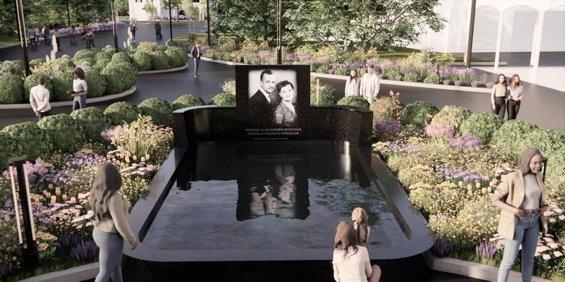 Artist's rendering of the Spencer Water Monument at The Farmer Music Center in Cincinnati, Ohio