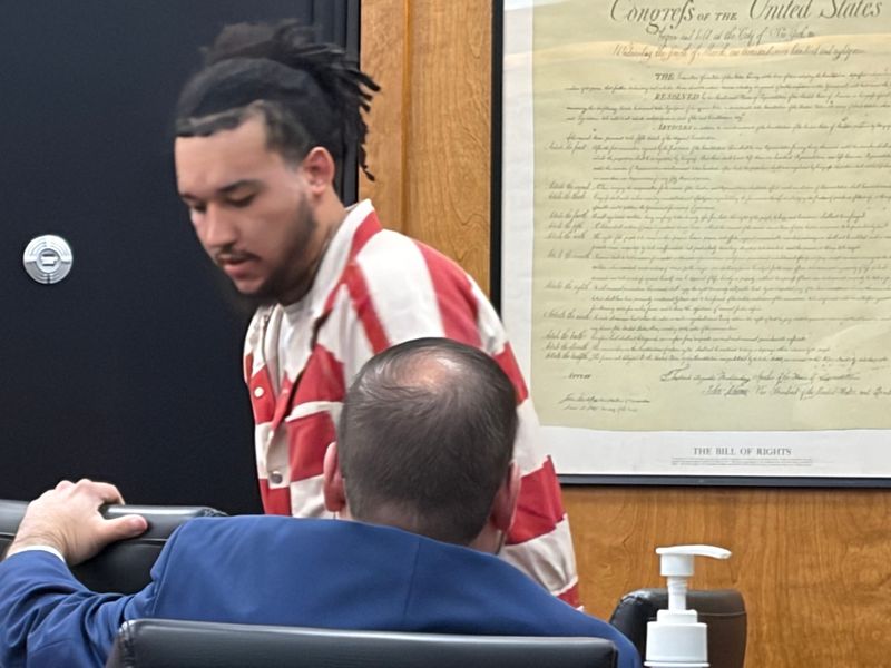 Yaounde Hawthorne enters Richland County Common Pleas Court on Wednesday for a hearing.