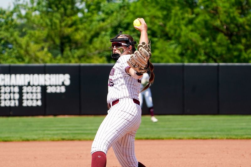 Lebanon Warriors pitcher Sophia Sheidler (25) delivers a pitch in the first inning of a softball game between the Lebanon Warriors and Centerville Elks, Thursday, May 28, 2026, at Miami University Softball Stadium in Oxford, Oh.