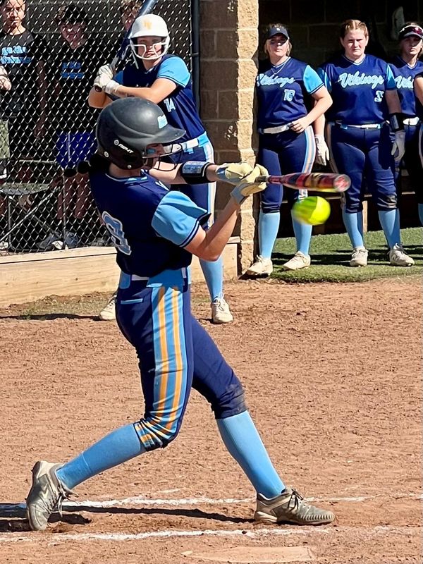 River Valley's Samantha Woods fouls off a pitch during the Division IV regional semifinal softball game with Cleves Taylor May 29, 2026.