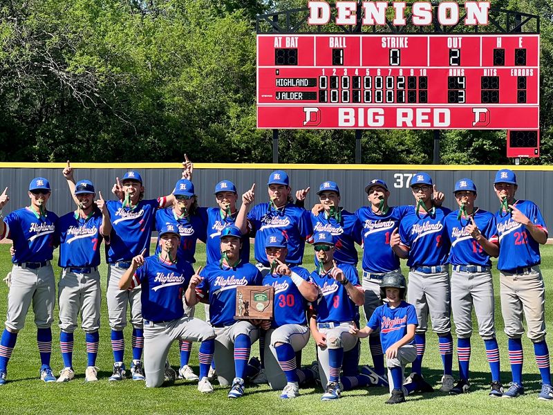Highland took on the No. 1 baseball team in Ohio's Division IV and beat Jonathan Alder 4-3 in a district championship May 29, 2026 at Denison University in Granville.