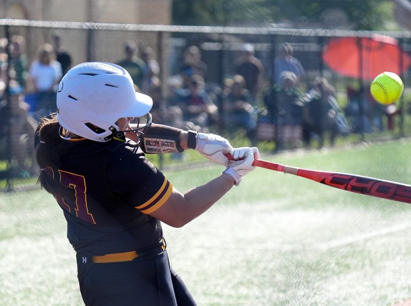 Mia Berquist takes a swing. Walsh Jesuit softball played Amherst for the Division II regional finals in Berea on May 28, 2026.