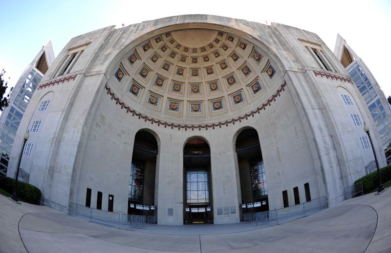 Sep 12, 2009; Columbus, OH, USA; General view of the rotunda on the exterior of Ohio Stadium. Mandatory Credit: Kirby Lee/Image of Sport-USA TODAY Sports