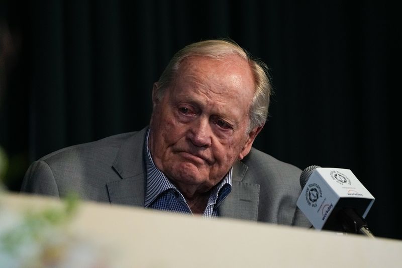 Jack Nicklaus speaks to the media about the Memorial Tournament at Muirfield Village Golf Club on Tuesday, June 2, 2026 in Dublin, Ohio.