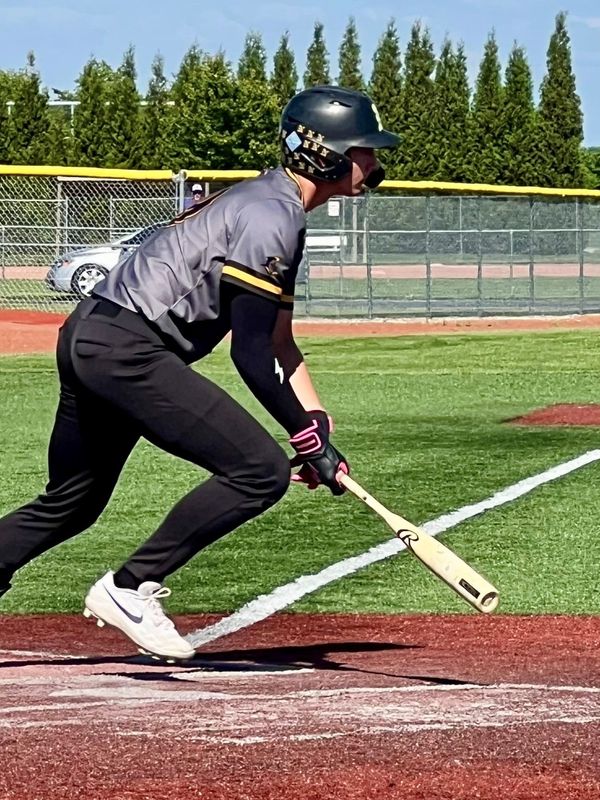 Northmor's Brody Beck runs to first base during a Division VI regional semifinal baseball game against Dayton Christian June 2, 2026, at Pleasant Hill Newton High School.