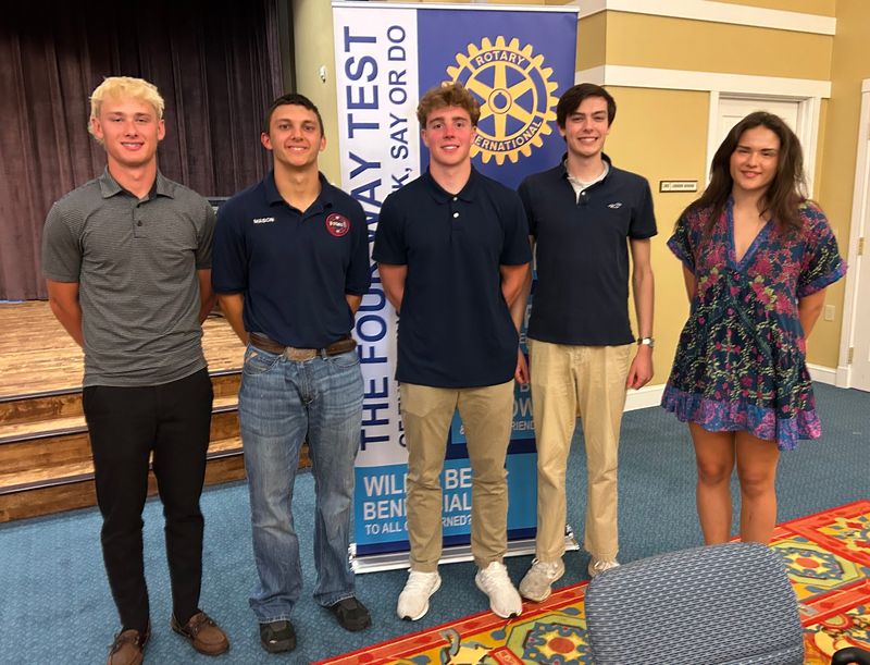From left, recipients of 2026 Rotary Club of Granville scholarships are Brody Driskol, Carter Mason, Grady Johnson, Owen Costa and Sydney Lauffer.