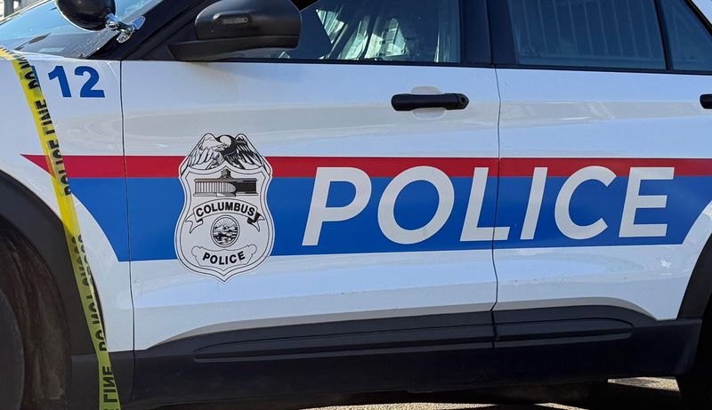 A Columbus Division of Police cruiser sits at a crime scene on June 3, 2026.