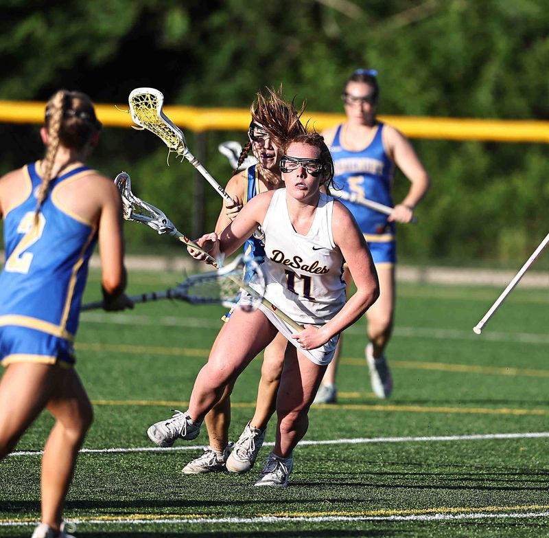 DeSales' Lexie Whorton advances the ball during the Stallions' 14-13 win over Cincinnati Mariemont on June 3 in a Division II state semifinal.