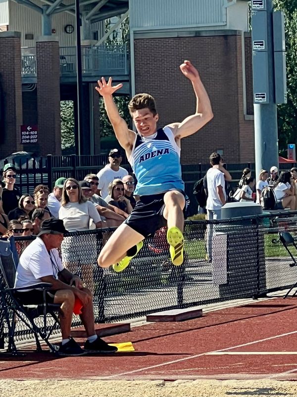 Adena's Joey Francis won the Division IV boys long jump state championship with a leap of 22 feet, 3 1/4 inches, June 5 at Ohio State's Jesse Owens Memorial Stadium.