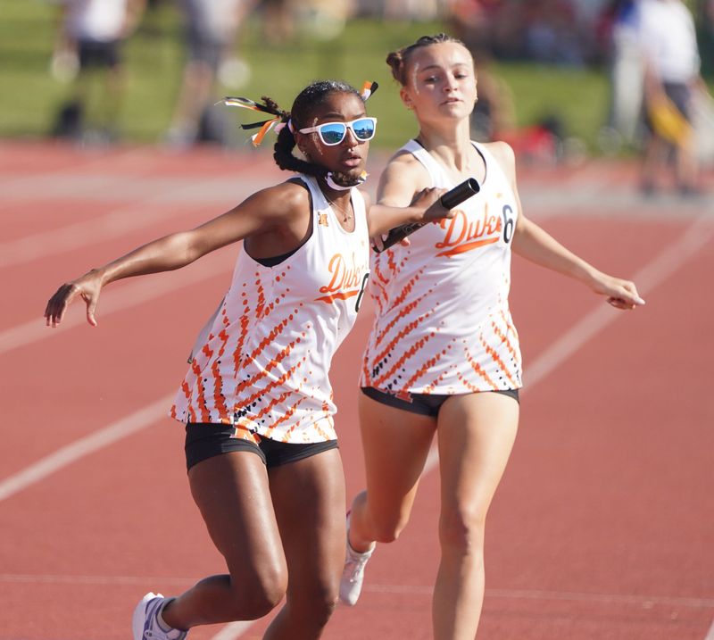 Marlington competes in the D3 4x800 meter relay at the 2026 OHSAA State Track and Field Championships held at Jesse Owens Memorial Stadium in Columbus. Friday, June 5, 2026.
