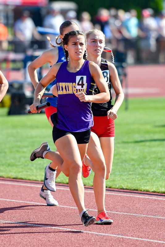 Lexingtons 4x800m relay team competes in the Division 3 finals at the 2026 Jesse Owens OHSAA Track & Field State Championship on Friday. Their time of 9:26.36 was good enough to place the 3rd. Photographer: Troy Magers, Mansfield News Journal