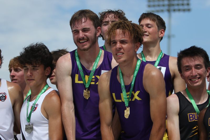 The Lexington Minutemen quartet of Nathan Reed, Trevor Reed, Latrell Hughes and Will Hooper won the 4x800-meter relay state title in the Division II Ohio High School Athletic Association Jesse Owens State Track and Field Championships on Saturday, June 6, 2026 at Jesse Owens Memorial Stadium on the campus of The Ohio State University.