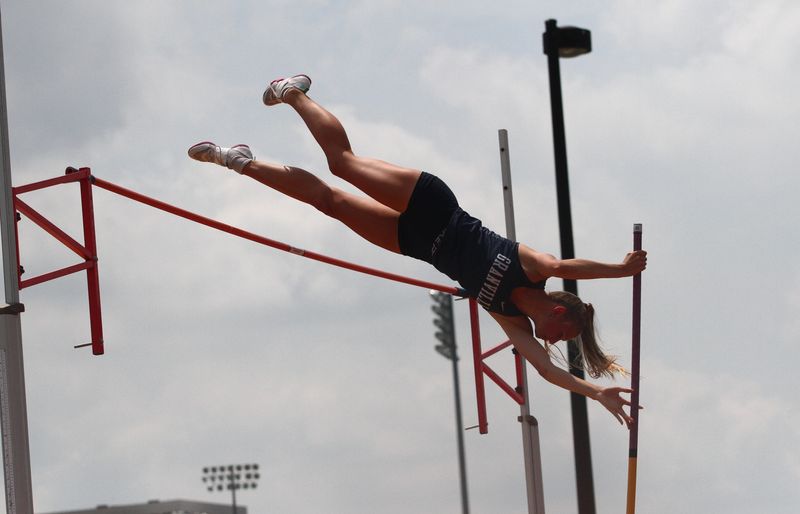 Granville's Annie McCracken competes in the pole vault during the Division II state championships at Ohio State on June 7, 2026.