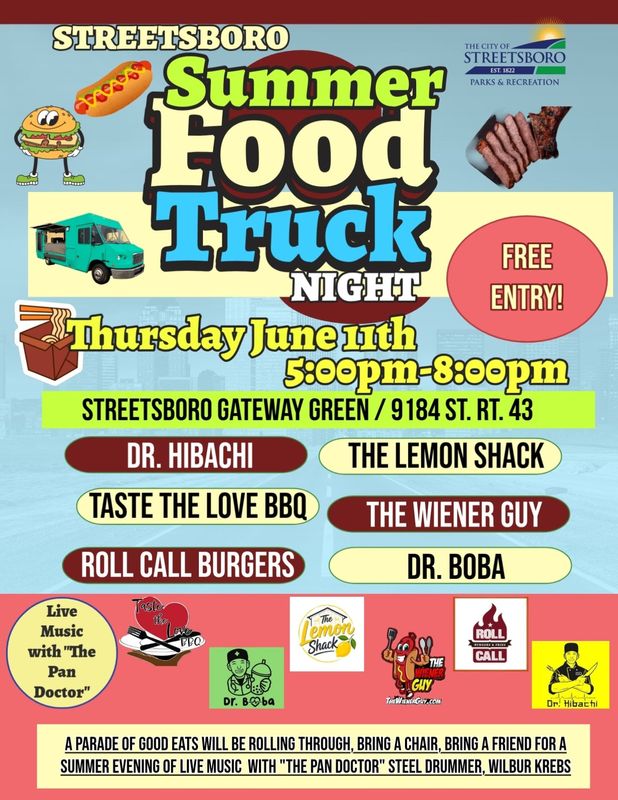 Streetsboro will be kicking off its Summer Food Truck nights on June 11.