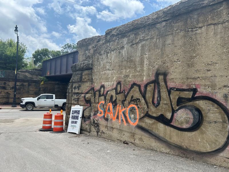 The entrance to the Savko property in the Arena District near Scotts Miracle-Gro Field. The owner is considering bringing a factory to the area.