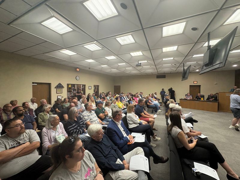Heath and Granville residents attend a Heath City Council meeting June 15, 2026.