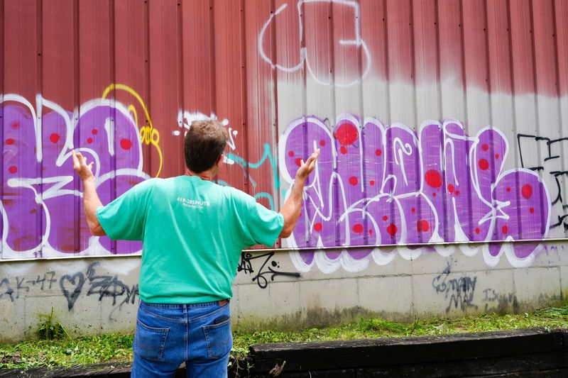 Mike Unger, whose distribution business dates to 1898, has covered the graffiti on his Northside warehouse 100 times in the last five years. He's leaving it on his Dane Avenue building for now, telling city officials his site "is no different than the many murals that are commissioned in the city."
