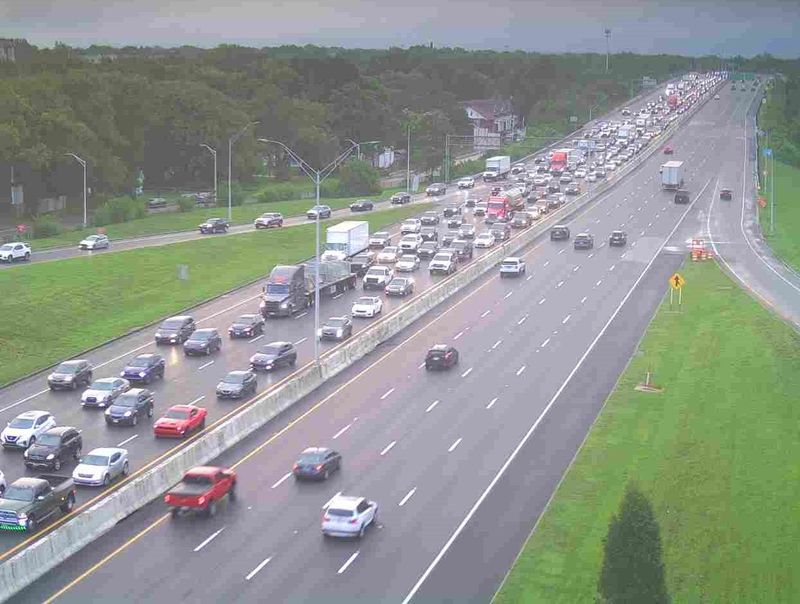 Traffic approaches a crash on Interstate 70 that closed down all westbound lanes of the road at the Interstate 71 interchange before 6 a.m. June 18.