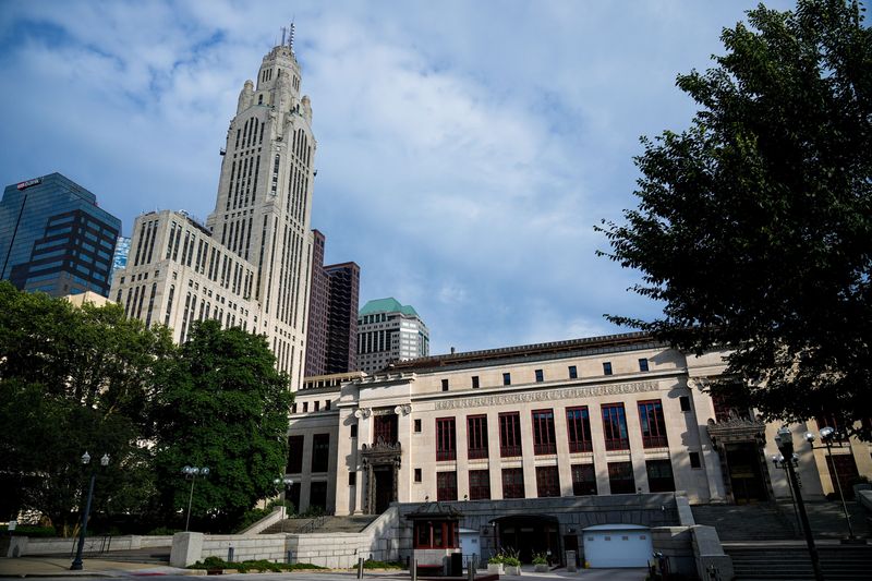 LeVeque Tower and Columbus City Hall on Thursday, June 18, 2026 in Columbus, Ohio.
