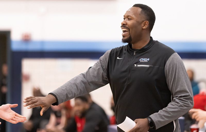 CVCA coach Matt Futch reacts to a play during their game against Shaw during the Division II district semifinal Thursday, March 2, 2023.