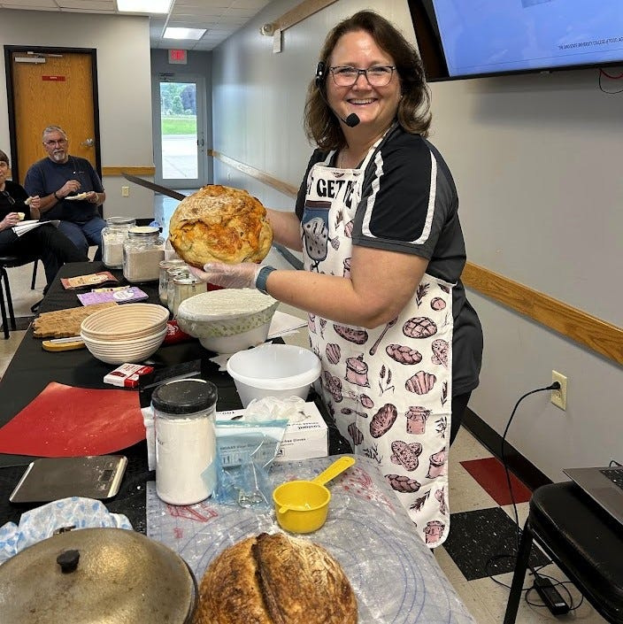 Corinna Gromley, Ohio State University Extension Educator in Carroll County, recently facilitated a sourdough bread class in Coshocton County.