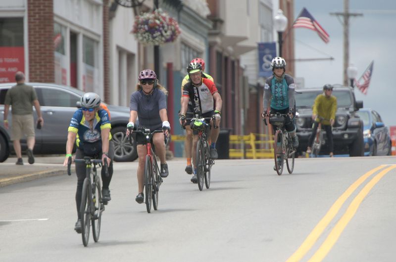 Cyclists riding GOBA reached Shelby on Monday afternoon after a 52 mile ride from Norwalk.