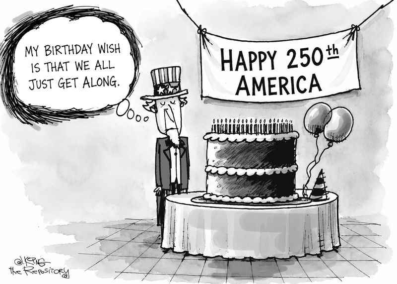 Uncle Sam has a wish on America's 250th birthday.