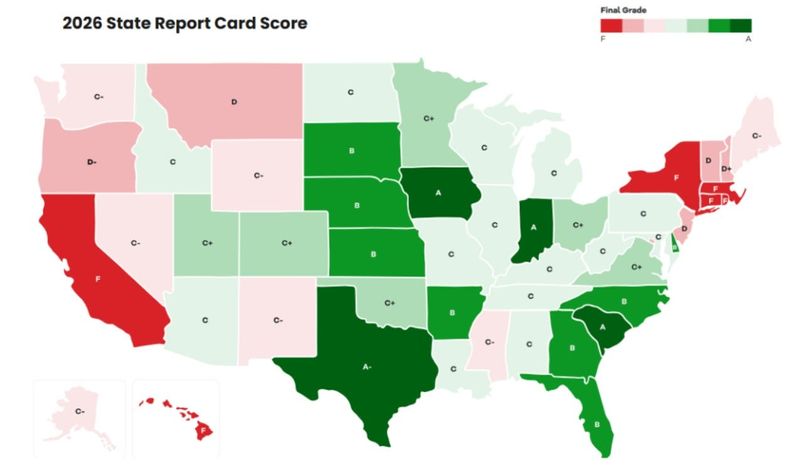 Realtor.com's latest report gave all 50 U.S. states and the District of Columbia a grade based on their affordability and homebuilding.