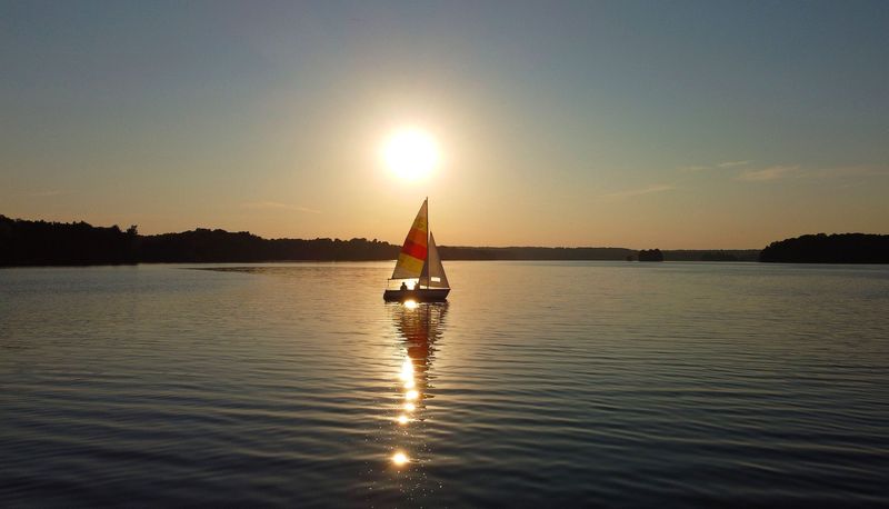 A sailboat on the Clear Fork Reservoir.
