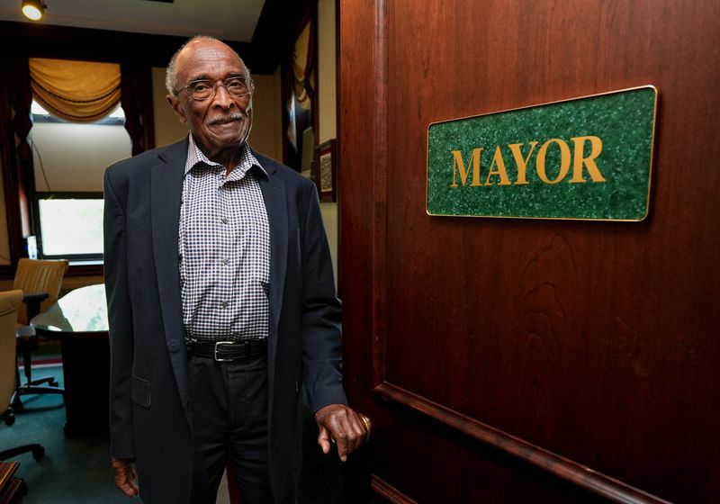 Barberton Mayor Shorter Griffin stands in the doorway of his new office at Barberton City Hall on June 24, 2026, following the abrupt resignation of former Mayor William Judge. The former city council president was sworn in as the city’s new mayor less than 24 hours after Judge stepped down.