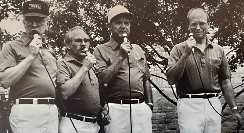 The Lions Club Quartet, featuring Gene Boerner, Augie Bennett, Walt Mattthews and Rudy Turkal, regularly entertained at the Fourth of July Picnic in the Park and other community events in 2001 during Massillon’s 175th anniversary year. They always closed with the song “Elvira,” featuring Boerner’s booming bass voice. 