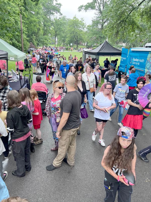 South Park filled up with parade-goers for the Mansfield Pride celebration Saturday morning.