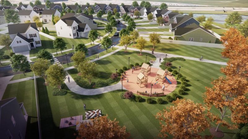A rendering of a recreation area in the Greensburg Meadow 101-home residential development planned for Green.